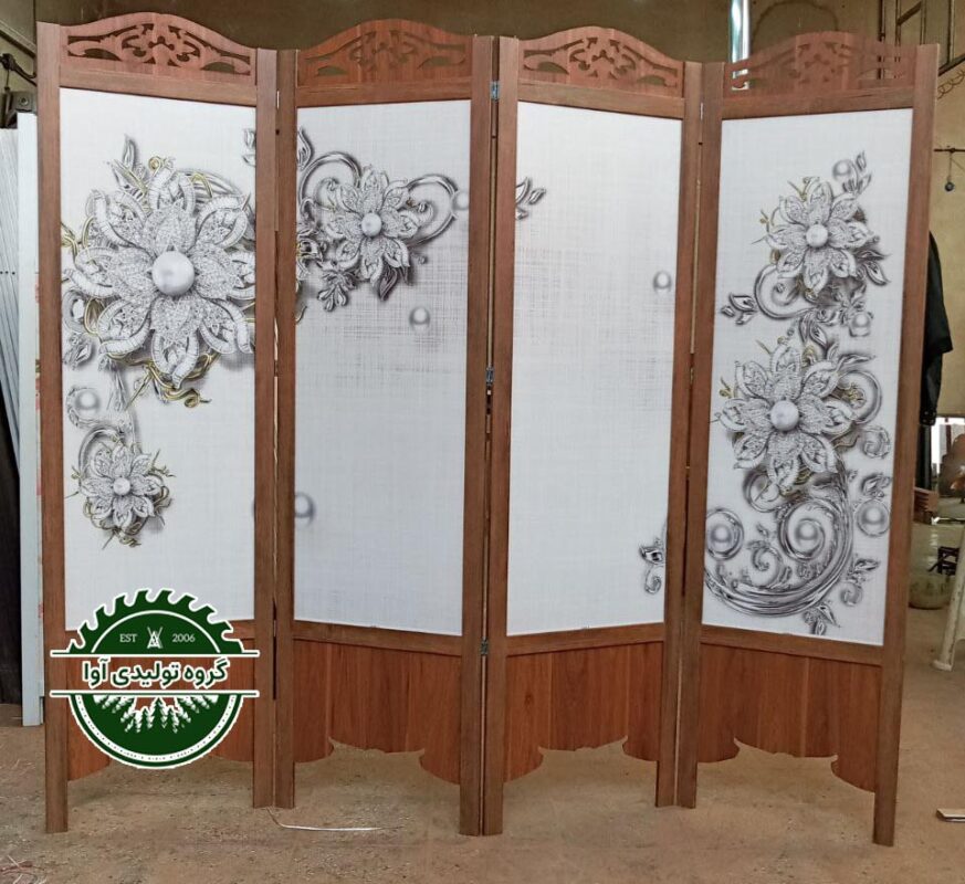 پاراوان پارتیشن گلدار سه بعدی تصویری